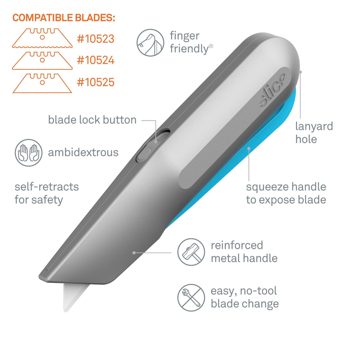 Cutter à gâchette en métal à rétractation intelligente