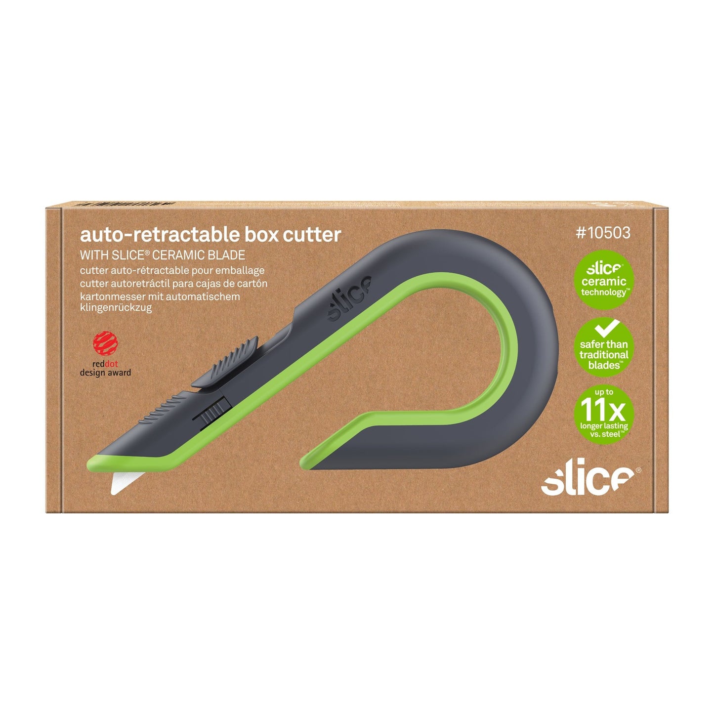 Cutter auto-rétractable pour emballage