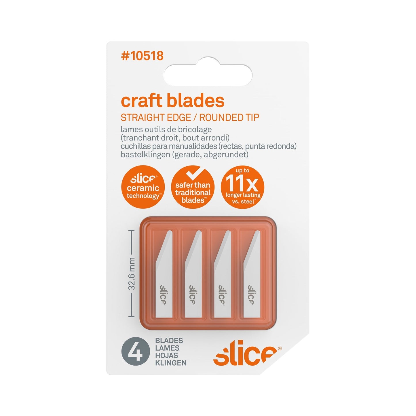 Lames en céramique pour cutter de bricolage (bord droit, bout rond)