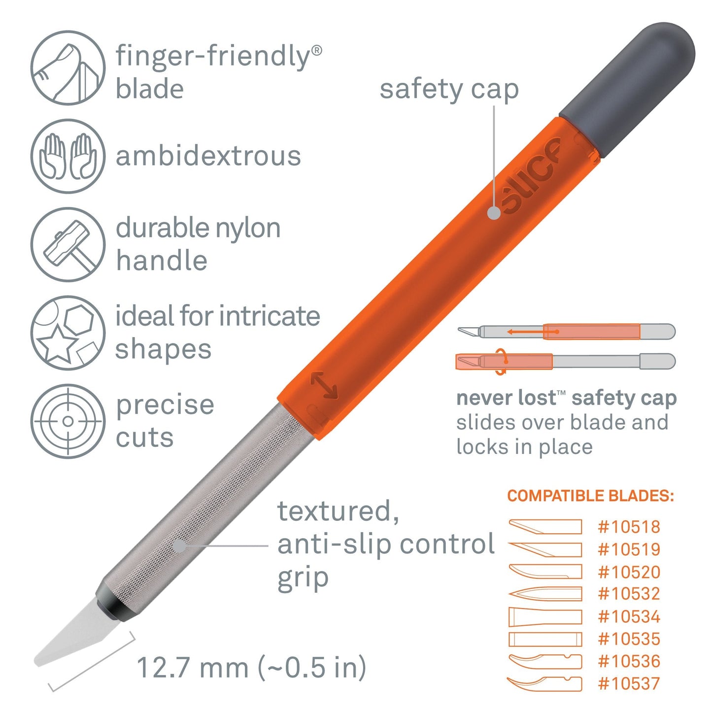 Couteau de bricolage (capuchon de sécurité)